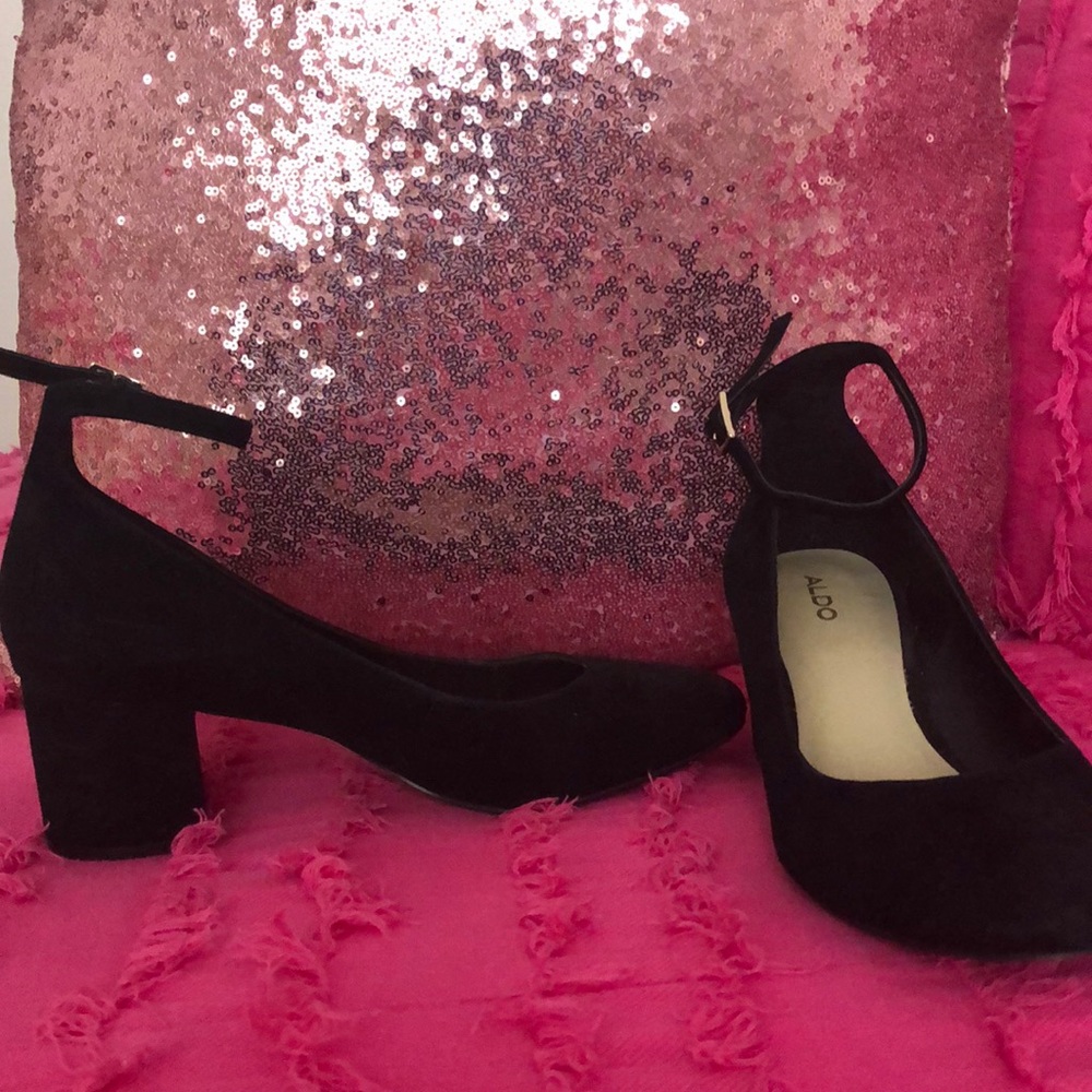 Aldo Nicholes Ankle Strap Heel in Black